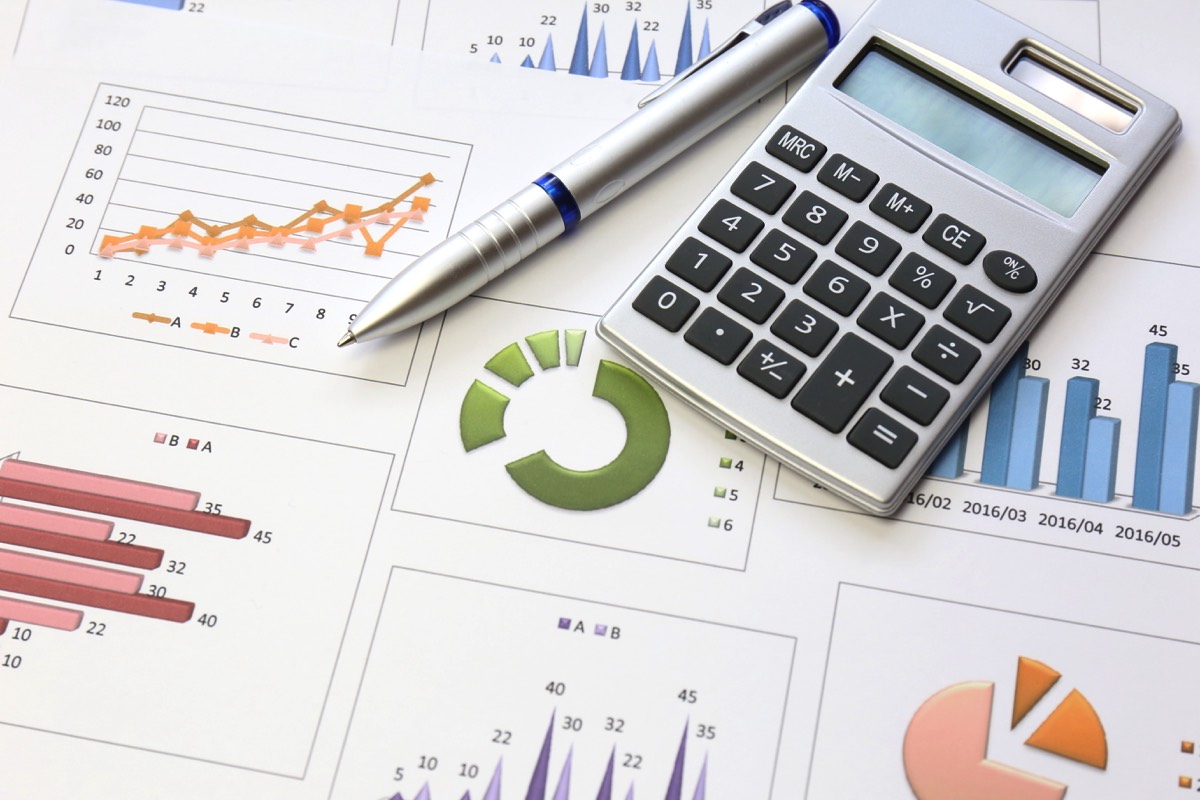 calculator and finance chart